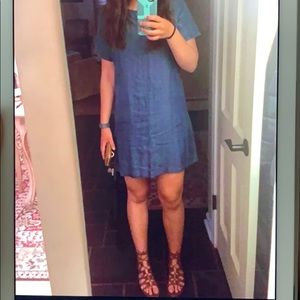 Faux denim t-shirt dress